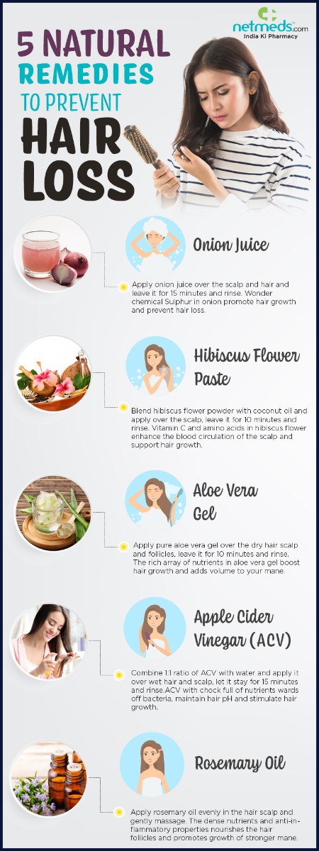 5 Easy Home Remedies To Control Hair Loss - Infographic