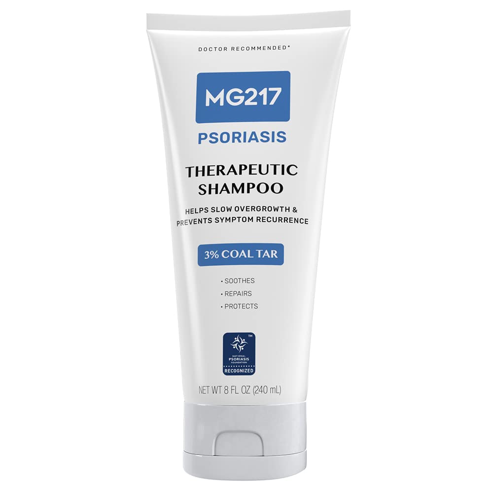 Amazon.com : MG217 Psoriasis Shampoo with Coal Tar, Therapeutic Scalp Treatment, Controls Itching, Scaling, Flaking, Scale Buildup, Psoriasis Scalp Treatment, 3% Coal Tar Shampoo and Conditioner, 8floz : Health & Household